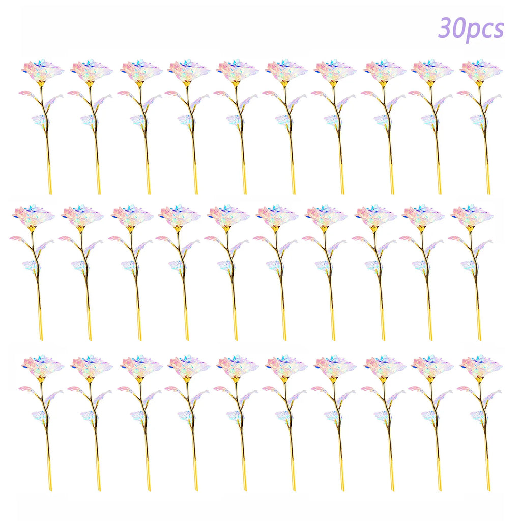 5-50pcs Eternal Rose Colorful Galaxy Artificial Flowers 24k Gold Foil Artificial Rose For Girlfriend Valentine'S Day Gifts