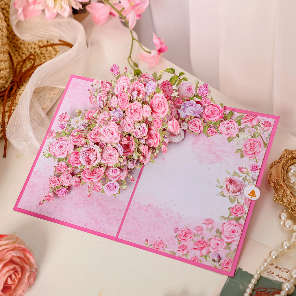 Rose-like flower-like card