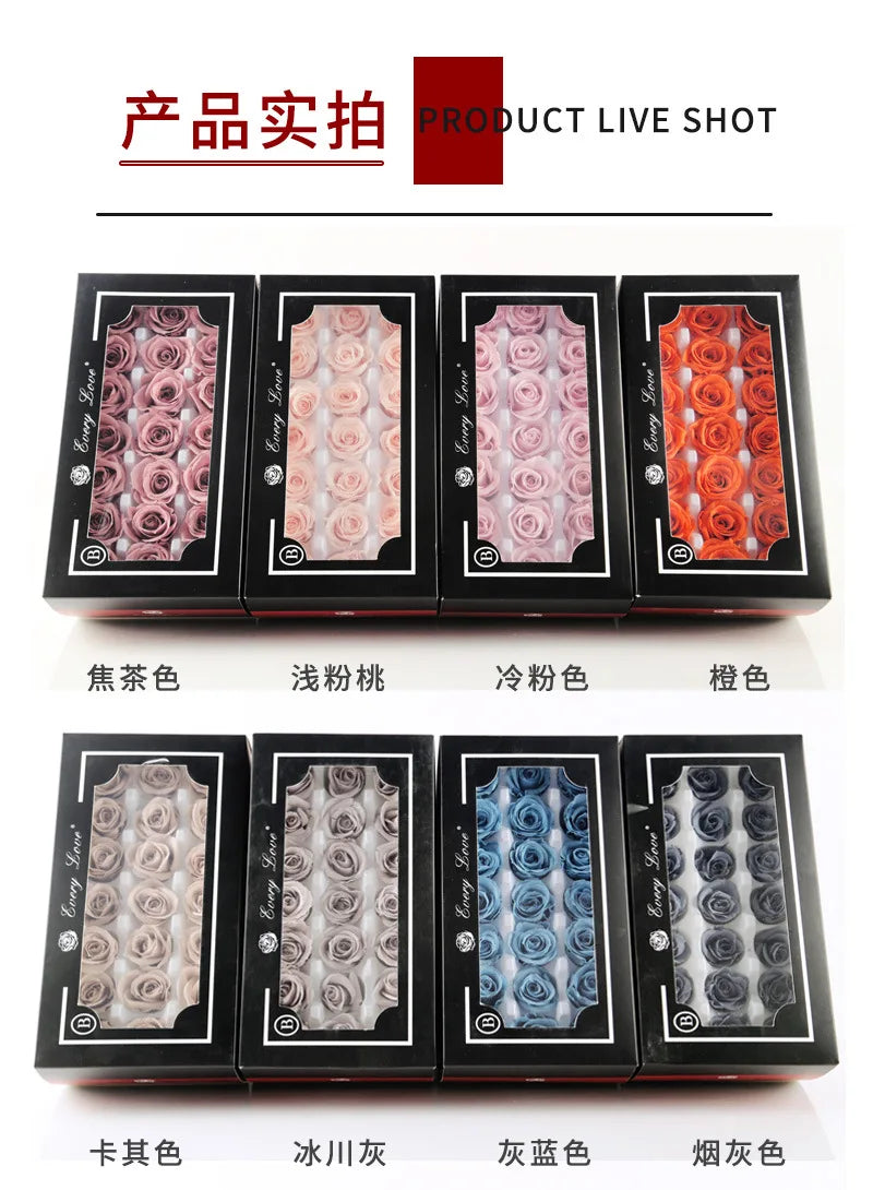 21Pcs/Box B Grade Eternal Moisturizing Roses Flowers Wedding Party Decoration Diy Valentine'S Day Mother'S Day Gift Box Cheap