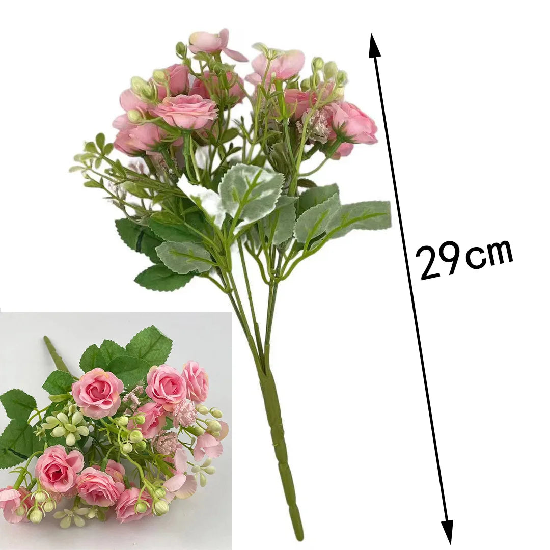 Ramo de Rosas e Hortensias de Seda — 6 Colores, Hogar, Jardín y Boda