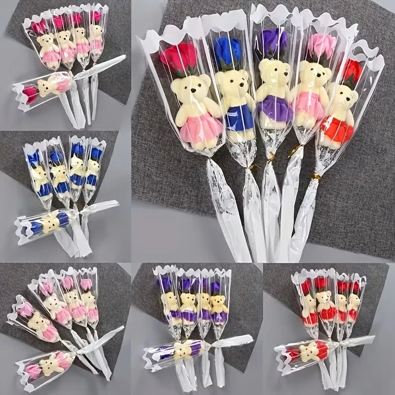 Set de 5 Ramos de Rosas Románticas — 6 Estilos, Bodas, San Valentín y Cumpleaños